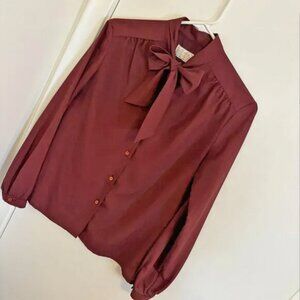 Vintage Tie Neck Blouse Size Small